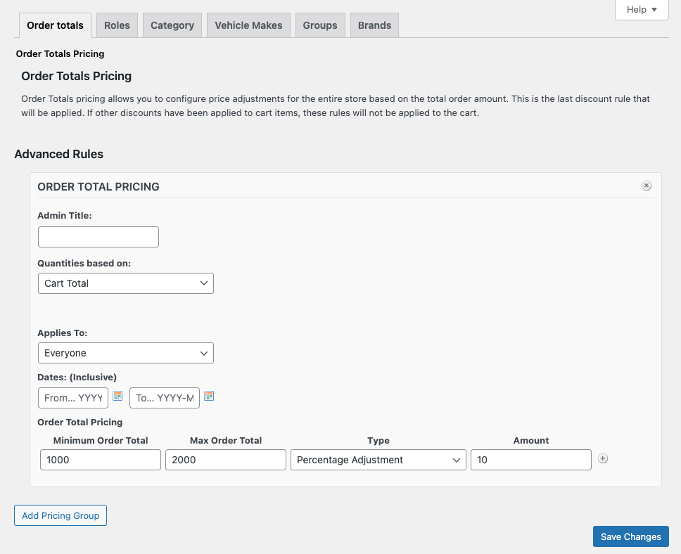 Dynamic Pricing screenshot