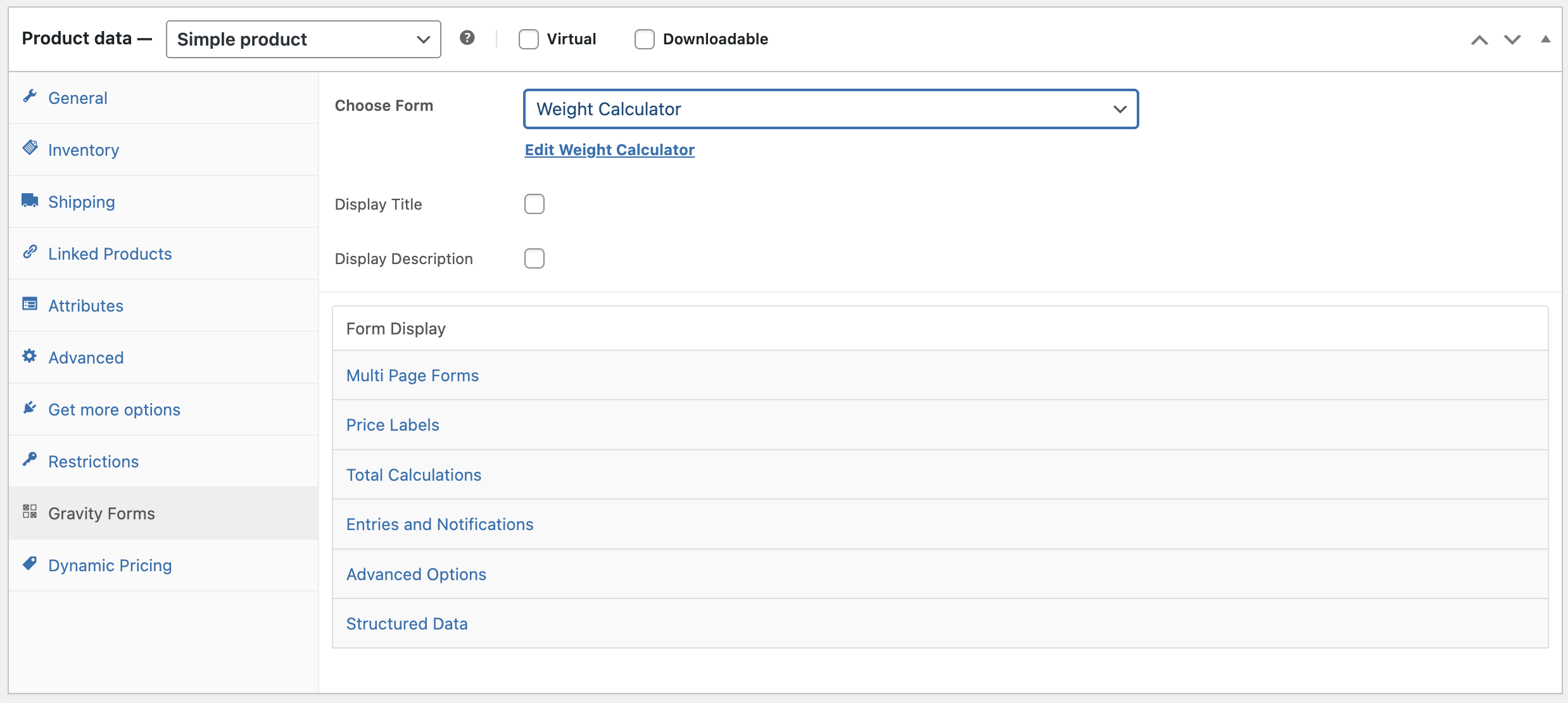 Gravity Forms Product Add-Ons screenshot