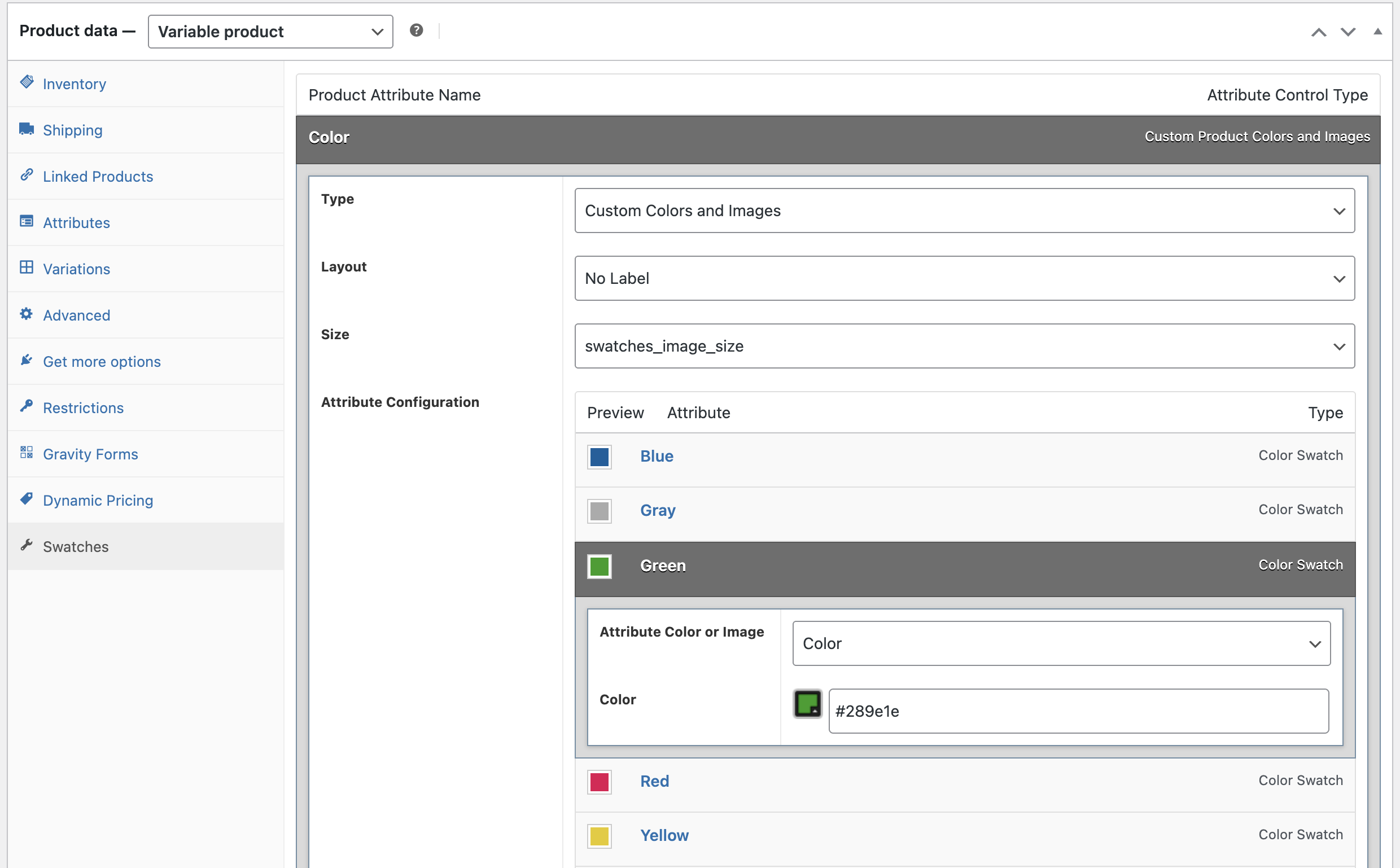 Variation Swatches and Photos screenshot