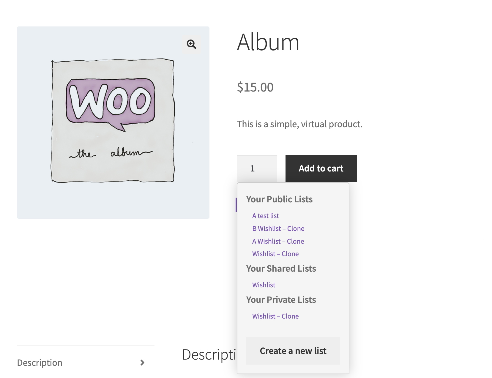 Wishlists screenshot